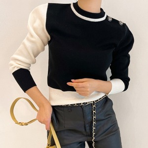 블랙 화이트 스웨터 (2Color)